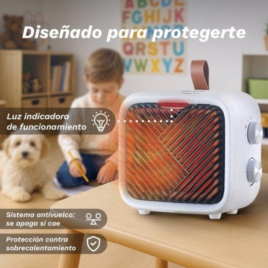 Calefactor Cerámico Grunkel CF-1500CM 1500W Termostato Portátil Seguro