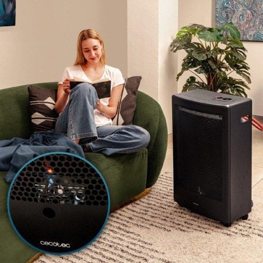 Estufa de Gas Catalítica Cecotec ReadyWarm 5300 3.000W Triple Seguridad Ruedas