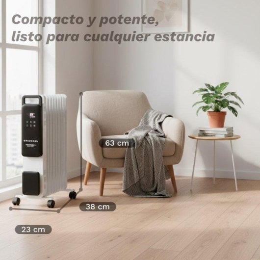 Radiador Eléctrico Grunkel RD-2000PRO 2000W Wifi Programable Panel Táctil Digital