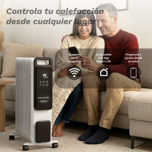 Radiador Eléctrico Grunkel RD-2000PRO 2000W Wifi Programable Panel Táctil Digital
