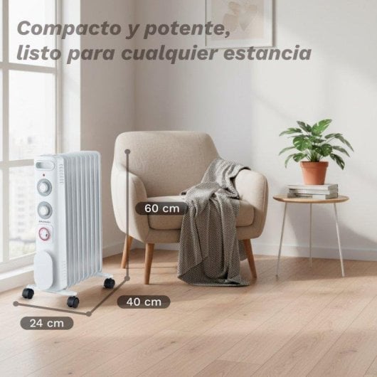 Radiador de Aceite Grunkel RD-2000S 2000W 9 Elementos con Programador 24H