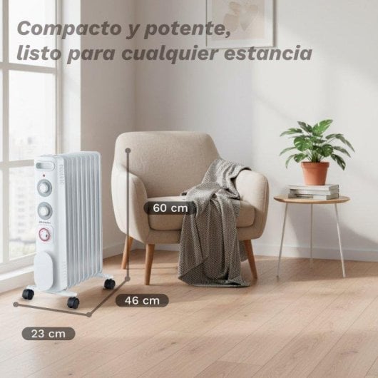 Radiador Eléctrico Grunkel RD-2500S 2500W 11 Elementos Programable Seguridad Total