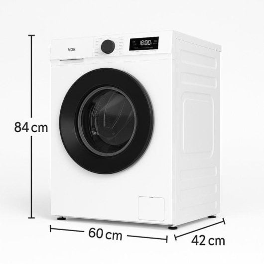 Lavadora VOK EVW-6BAWL2410 Carga Frontal 6 kg 1000 rpm A Blanca Motor Inverter Vapor