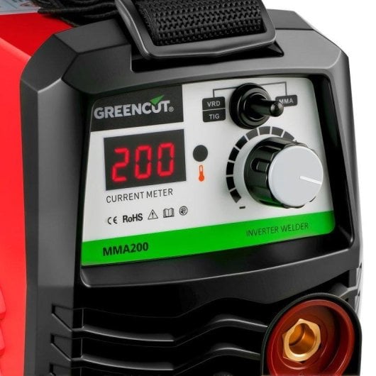 Soldador Inverter Greencut MMA200 Corriente Continua iGBT Ligero y Compacto