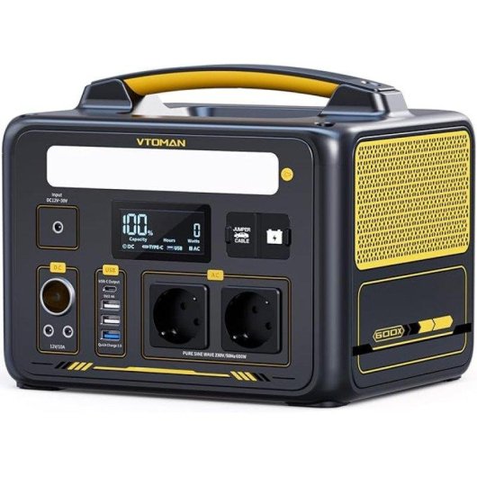 Estación de energía VTOMAN Jump 600X 299Wh 2 puertos AC 6 salidas USB/DC Batería LiFePO4 Protección avanzada