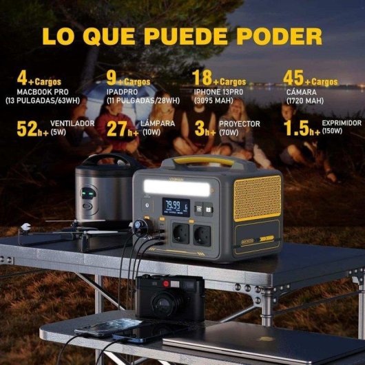 Estación de energía VTOMAN Jump 600X 299Wh 2 puertos AC 6 salidas USB/DC Batería LiFePO4 Protección avanzada