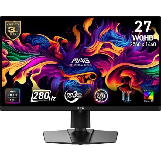 Écran PC MSI MAG 271QP QD-OLED X28 26,5" Wide Quad HD 280Hz QD-OLED 0,03ms HDR400