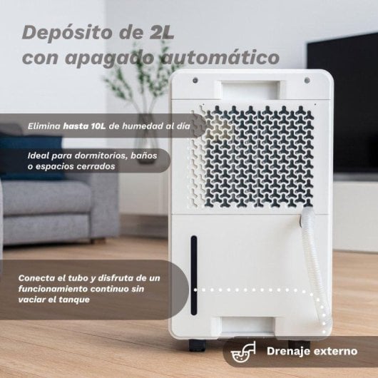 Deshumidificador Grunkel DH-16DTD WiFi Silencioso 16L Depósito 2L