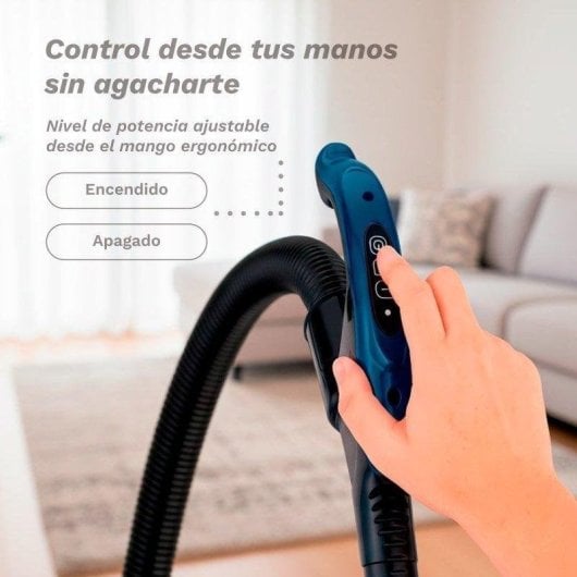 Aspirador sem Saco Grunkel Novavac 700W Filtro HEPA Controlo Táctil Depósito One Touch