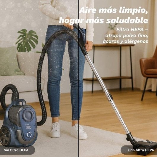 Aspirador sem Saco Grunkel Novavac 700W Filtro HEPA Controlo Táctil Depósito One Touch