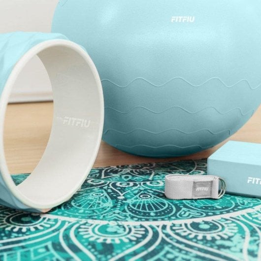 Kit Pilates y Yoga FITFIU Fitness KITWELL-600 Azul 6 accesorios portátiles