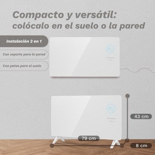 Emisor Térmico Grunkel GP-2000CT 2000W Wifi Programable Panel de Cristal