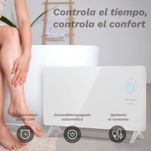 Emisor Térmico Grunkel GP-2000CT 2000W Wifi Programable Panel de Cristal