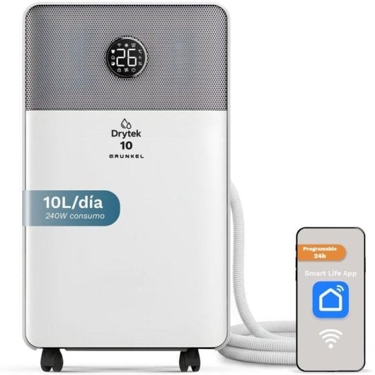 Deshumidificador Grunkel DH-10DTD WiFi 10L Temporizador Silencioso Depósito 2L