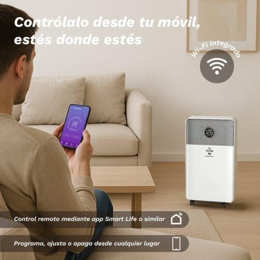 Deshumidificador Grunkel DH-10DTD WiFi 10L Temporizador Silencioso Depósito 2L