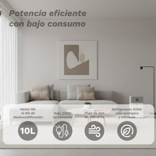 Deshumidificador Grunkel DH-10DTD WiFi 10L Temporizador Silencioso Depósito 2L