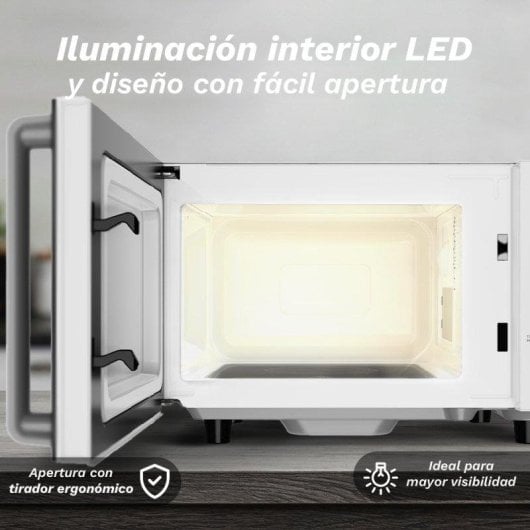 Microondas Grunkel MWD-20FLAT 20L 700W Panel Digital 8 Programas Sin Plato Giratorio