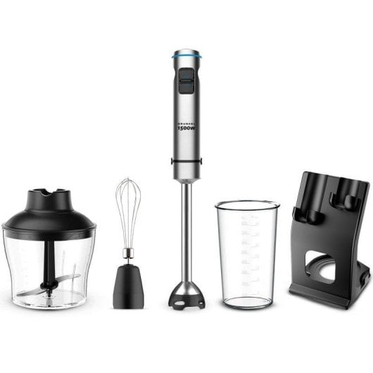 Batidora de mano Grunkel BM-1500Set 1500W 4 cuchillas Turbo vaso 800ml accesorios