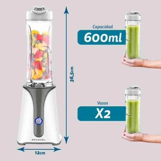 Batidora de vaso Grunkel BAT-350 Smooth 350W 2 vasos portátiles