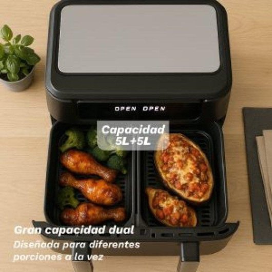 Airfryer Grunkel Dualflexifryer 10L 2800W Double Panier Double Résistance