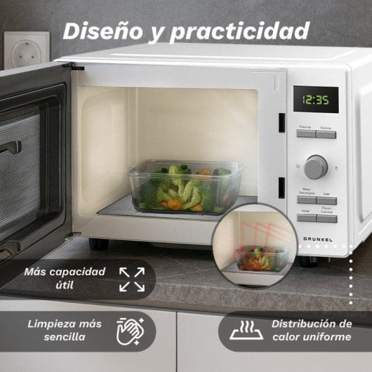 Microondas Grunkel Mwd-25flat 25L 800W sin plato 8 programas LED