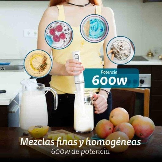 Batidora de mano Grunkel MP-600Easy acero inoxidable 600W Turbo