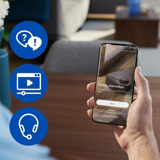 Robot Aspirador y Fregasuelos Philips HomeRun 5000 con Navegación Láser, Autovaciado, 10.000 Pa y Control por Voz para m