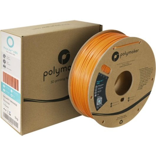 Filamento ABS Polymaker PolyLite Galaxy ABS Laranja 1,75 mm Partículas Brilhantes