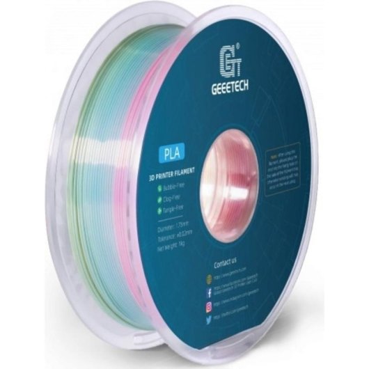 Filamento PLA GEEETECH 700-001-1486 Multicolore 1,75 mm Effetto Seta Stampa Facile