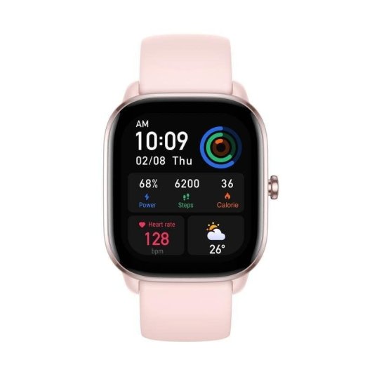 Amazfit GTS 4 Mini Bluetooth GPS 42mm AMOLED Rosa Resistencia Agua 5ATM SpO2 Pulsómetro