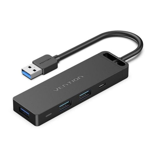 Hub USB-C Vention TGQBB Preto com 4x USB 3.0 Gen2, PD e Áudio Externo