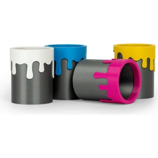 Filamento Easy PLA Fiberlogy EASY-CMYK-175-4X050 CMYK Branco Amarelo Magenta Ciano 1,75 mm Pack Criativo