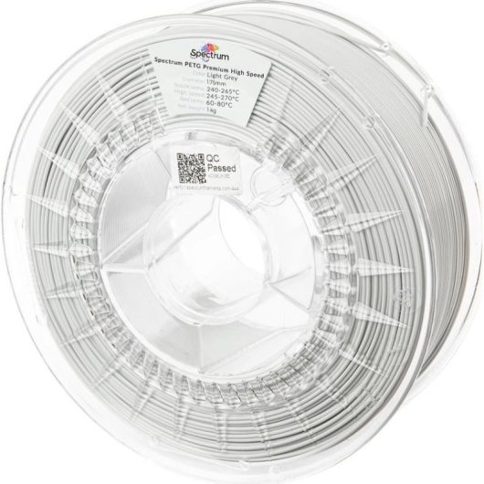 Filament PETG Spectrum 81545 Grau Silber 1,75 mm High Speed Chemisch Beständig