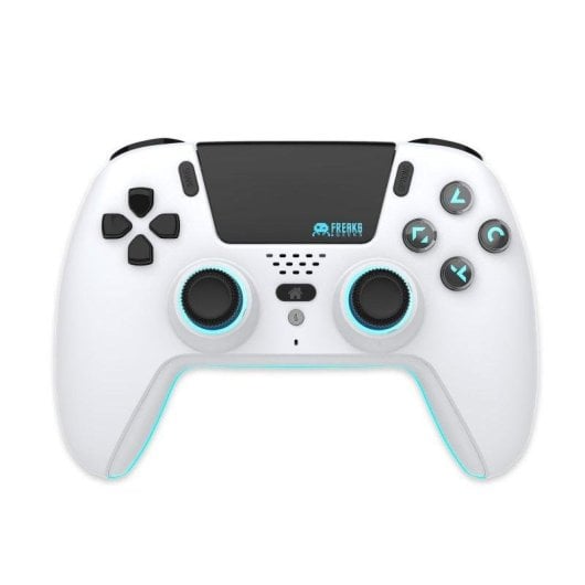 Gamepad Trade Invaders HW-1019 Bluetooth LED Branco/Preto Compatível PS5/PC/Android/iOS
