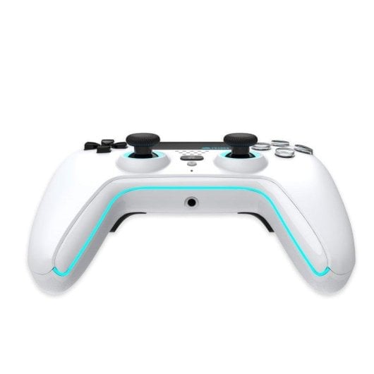 Gamepad Trade Invaders HW-1019 Bluetooth LED Branco/Preto Compatível PS5/PC/Android/iOS