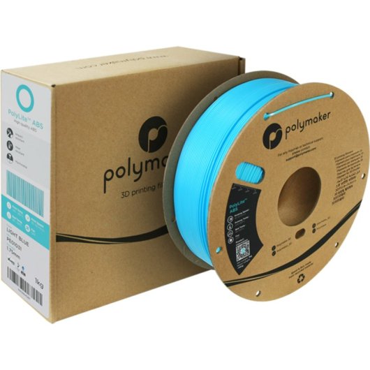 Filamento ABS Polymaker PolyLite PE01031 Blu 1,75 mm Bassa Emissione Facile Stampa