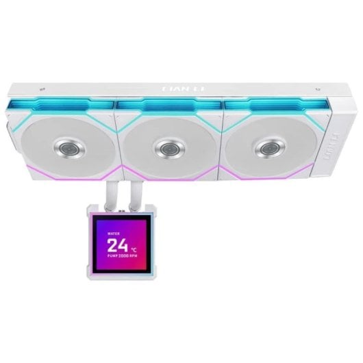Boîtier LCD-S 360 mm avec refroidissement liquide HydroShift II, 3 ventilateurs, éclairage RGB et écran IPS blanc