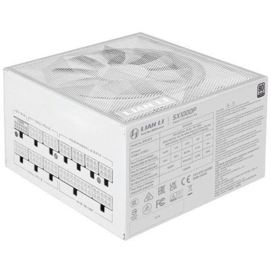 Alimentation Lian Li SX Platinum 1000W 80 PLUS Platinum modulaire ATX 3.1 silencieuse blanche