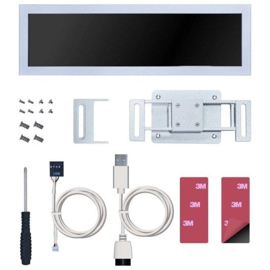 Ecrã Auxiliar Lian-Li 8.8" IPS Universal Branco ARGB USB, 1920x480, 500 nits