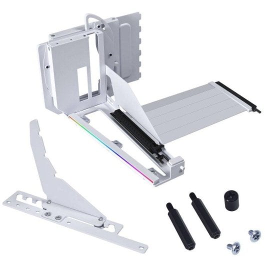 Kit de Soporte Vertical GPU Lian Li V4 PCIe 5.0 Blanco con Cable Riser RGB