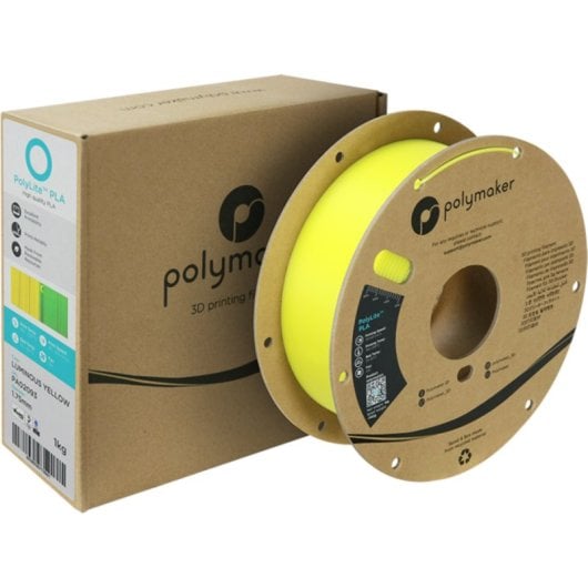 Filamento PLA Polymaker PolyLite PA02093 Amarelo 1,75 mm Brilha no Escuro