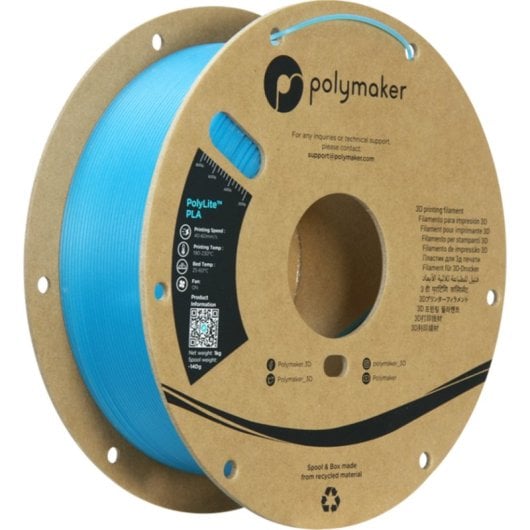 Filamento PLA Polymaker PolyLite PA02092 Azul 1,75 mm Brilha no Escuro