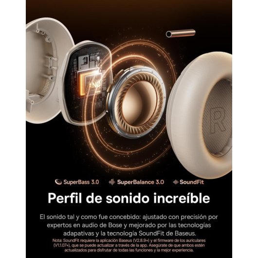 Auriculares Baseus Inspire XH1 kabellos Bluetooth mit aktiver Geräuschunterdrückung für Musik und Anrufe Weiß