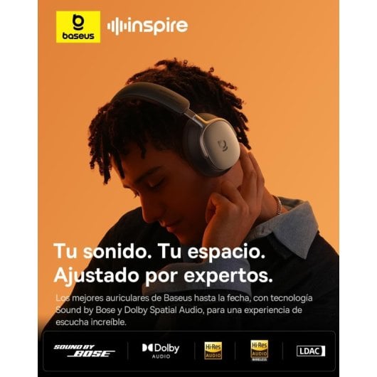 Kopfhörer Baseus Inspire XH1 kabellos Bluetooth mit Geräuschunterdrückung Schwarz