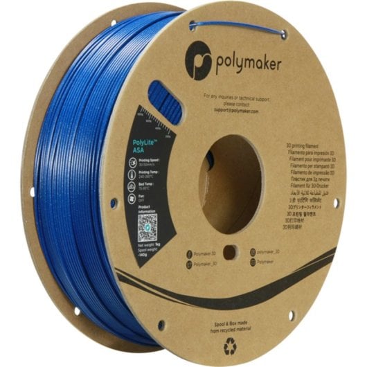 Filamento ASA Polymaker PolyLite Galaxy Azul 1,75 mm Resistente UV Purpurina