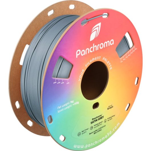 Filamento PLA Polymaker Panchroma Satinado Gris Plateado 1,75 mm Alta Calidad