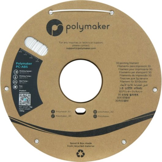 Filamento PC-ABS Polymaker PC04002 Blanco 1,75 mm Alta Resistencia al Calor