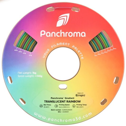 Filamento PLA Polymaker Panchroma Gradient Multicolor 1,75 mm Efecto Translúcido Fácil Procesado