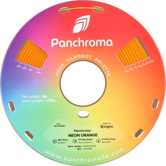 Filamento PLA Polymaker Panchroma Naranja 1,75 mm Neon UV Reactivo