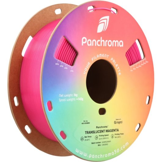 Filamento PLA Polymaker Panchroma Rosa 1,75 mm Translucido Fácil Impresión